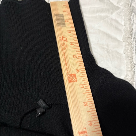 Paige black wool turtleneck with open chest detail. Long sleeve sweater. - Picture 8 of 16